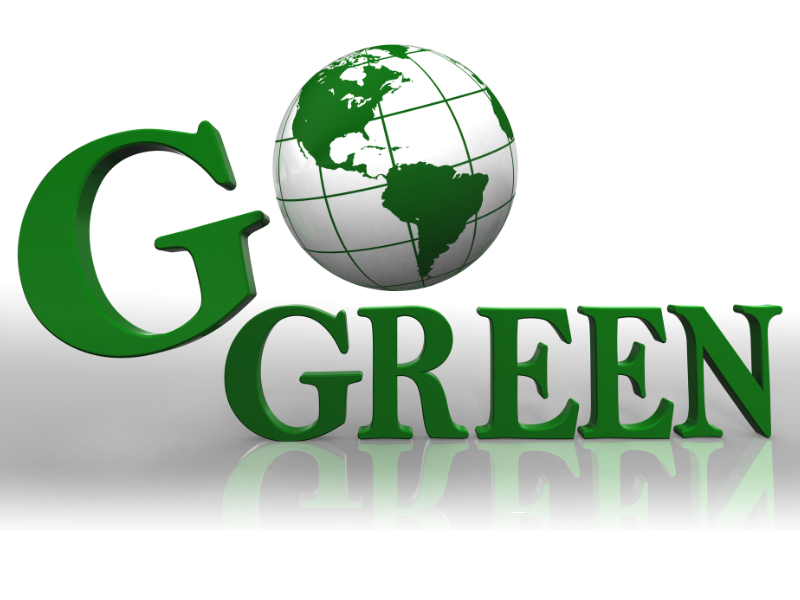 Go green logo and earth globe