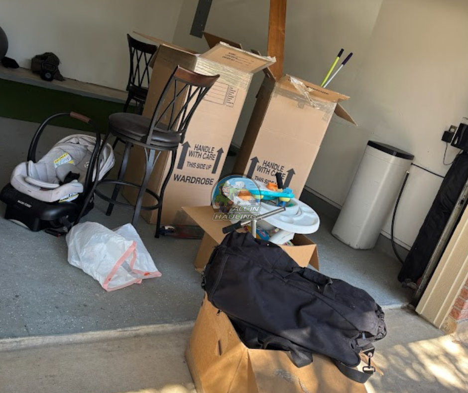 Garage clutter hauled by All-In Hauling